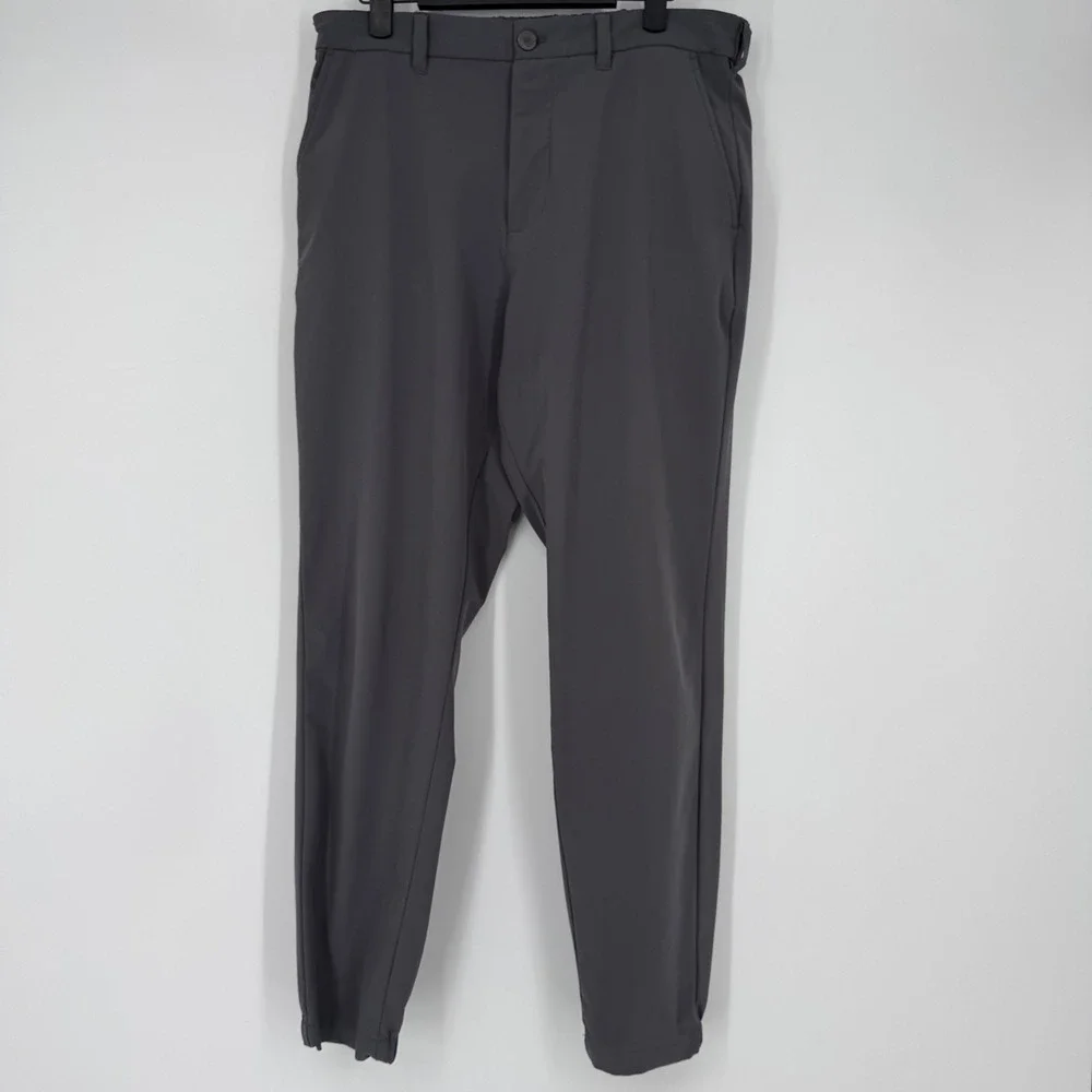 Mizzen+Main Helmsman Slim Chino Joggers Mens 34W Charcoal Grey Performance Pants